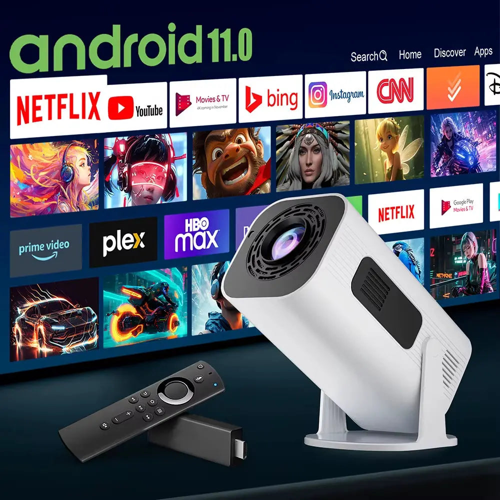 Salange P330 Mini Projetor Android 11 300 ANSI 4K 8K 1080P Wifi6 BT5.0 Home Cinema Portable Projector