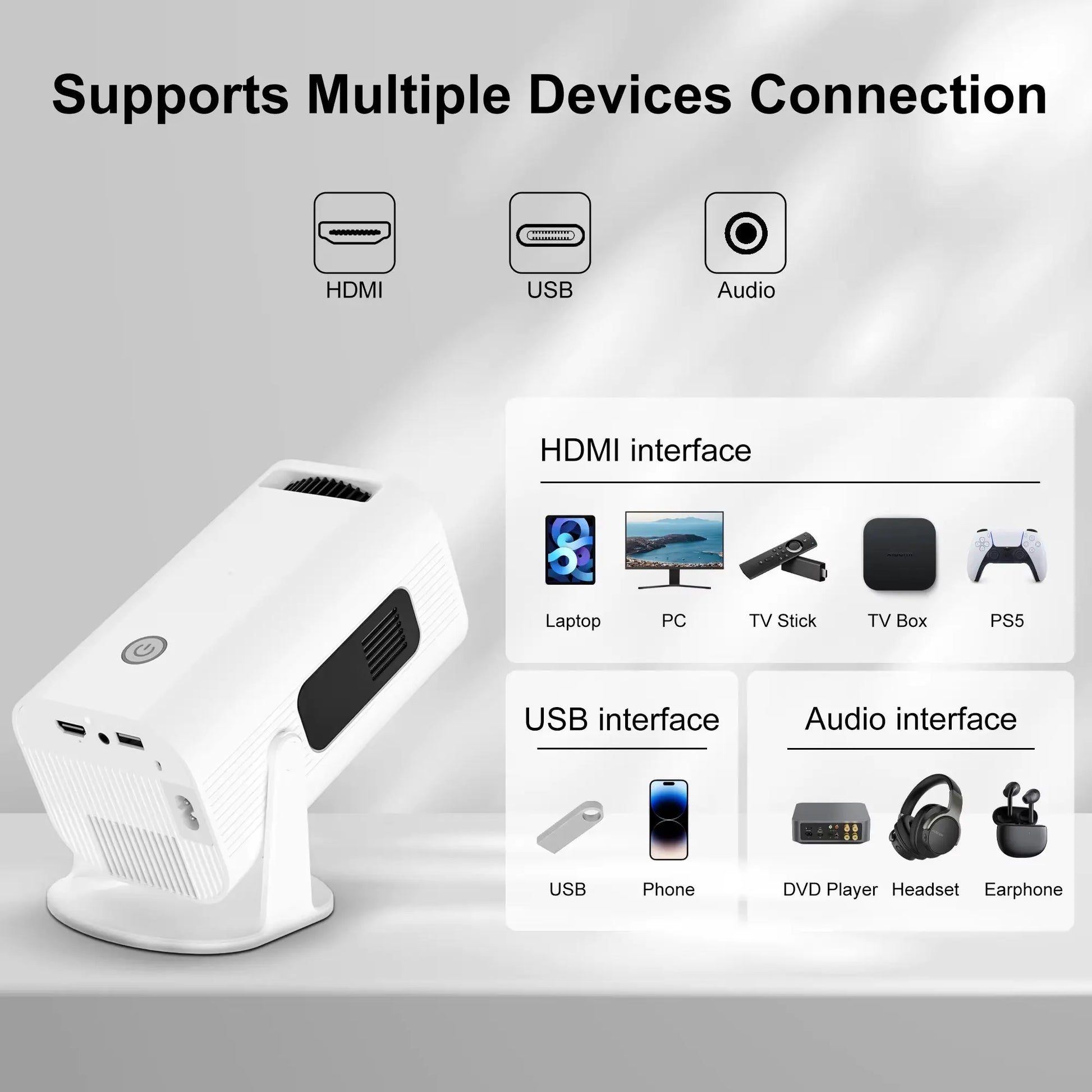Salange P330 Mini Projetor Android 11 300 ANSI 4K 8K 1080P Wifi6 BT5.0 Home Cinema Portable Projector