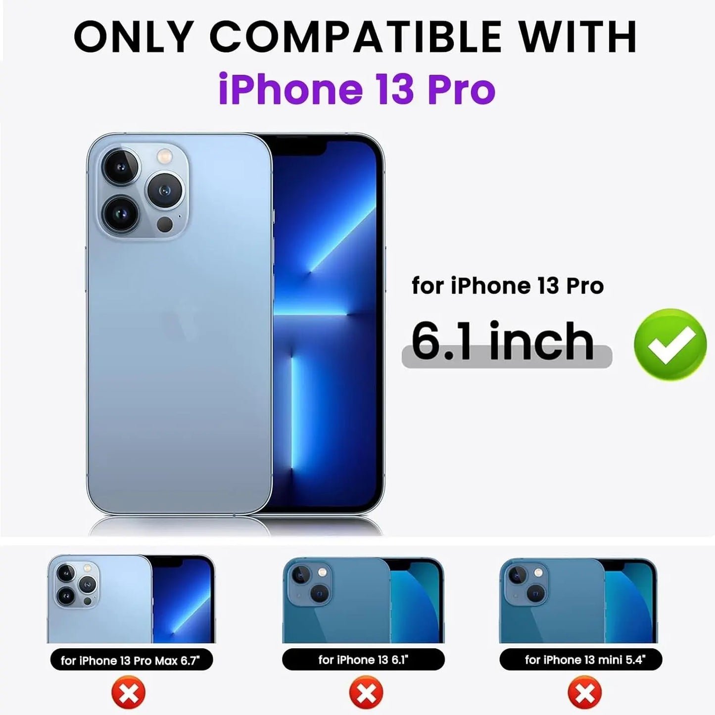 ORNARTO Shockproof Liquid Silicone Designed for Iphone 13 Pro Case Gel Rubber Comprehensive Protection Anti-Shock Cover Case Drop Protection 6.1Inch-Blue