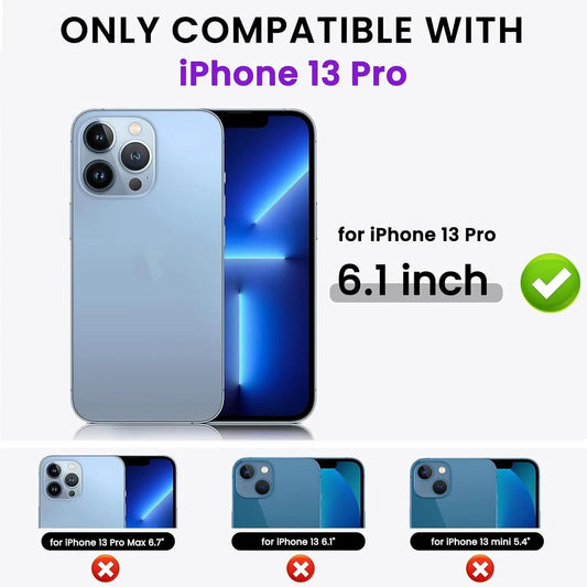 ORNARTO Shockproof Liquid Silicone Designed for Iphone 13 Pro Case Gel Rubber Comprehensive Protection Anti-Shock Cover Case Drop Protection 6.1Inch-Blue