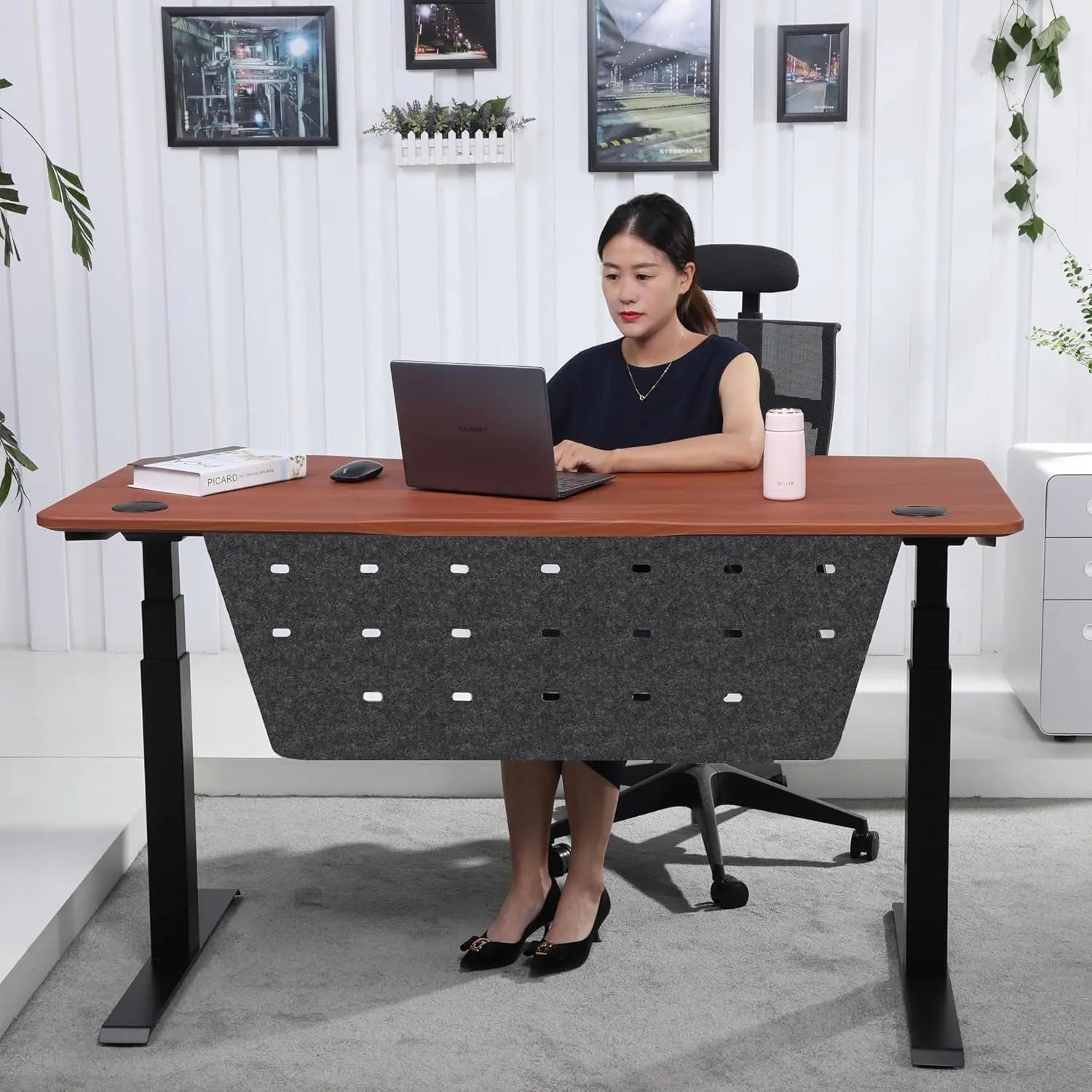 Apexdesk K Series Adjustable Desk Legs High Low Range 3 Stage with Dual Motor Legs Electric Adjustable Standing Desk Frame for Home, Office, Gaming Width and Height Adjustable (Black Desk Frame Only)