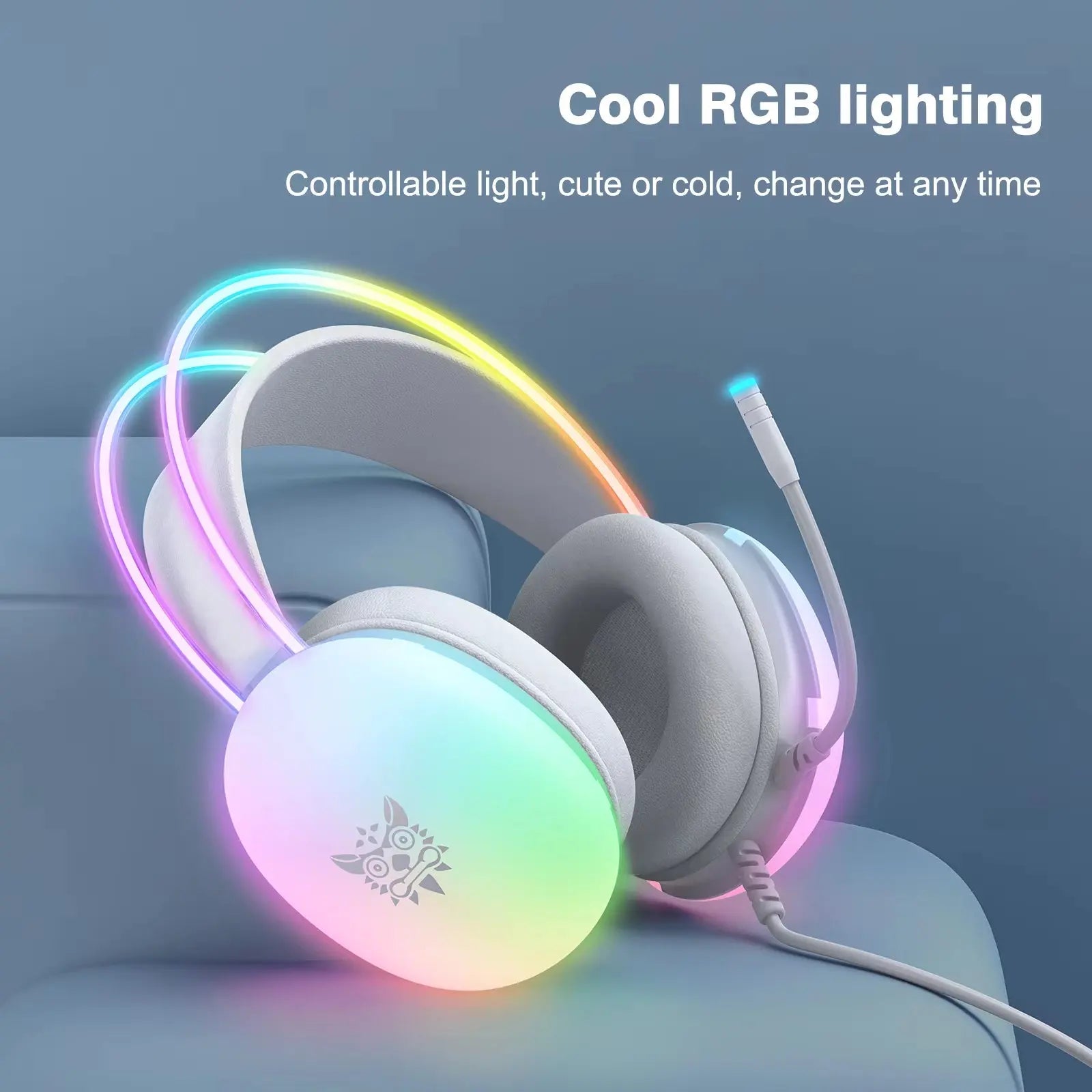 ONIKUMA Gaming Headset Esports Package New FULL RGB Light Design Headphones with Mic Headphone for PC Gamer