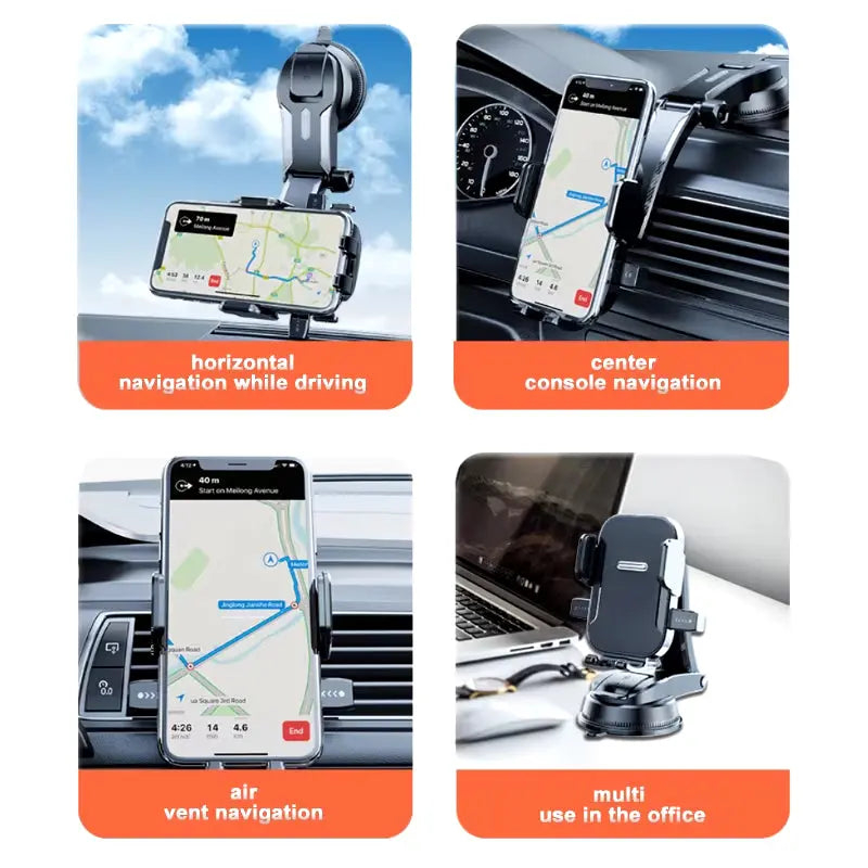 SEAMETAL Car Dashboard Phone Bracket Universal Auto Cellphone Stand for GPS Navigation Universal Desk Windshield Hanging Holder