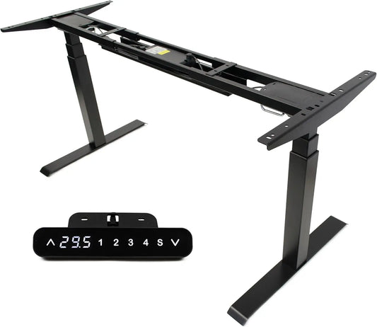 Apexdesk K Series Adjustable Desk Legs High Low Range 3 Stage with Dual Motor Legs Electric Adjustable Standing Desk Frame for Home, Office, Gaming Width and Height Adjustable (Black Desk Frame Only)