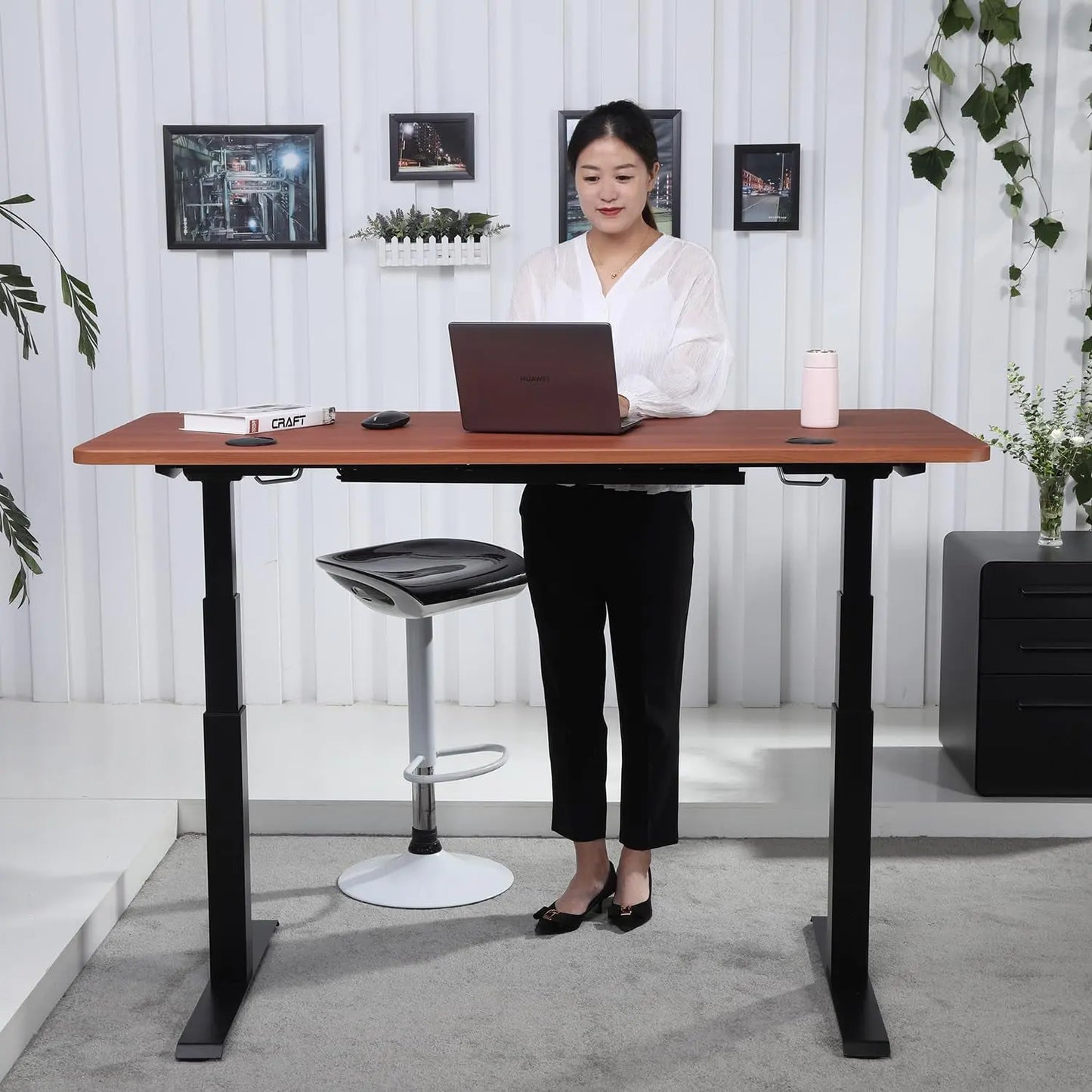 Apexdesk K Series Adjustable Desk Legs High Low Range 3 Stage with Dual Motor Legs Electric Adjustable Standing Desk Frame for Home, Office, Gaming Width and Height Adjustable (Black Desk Frame Only)