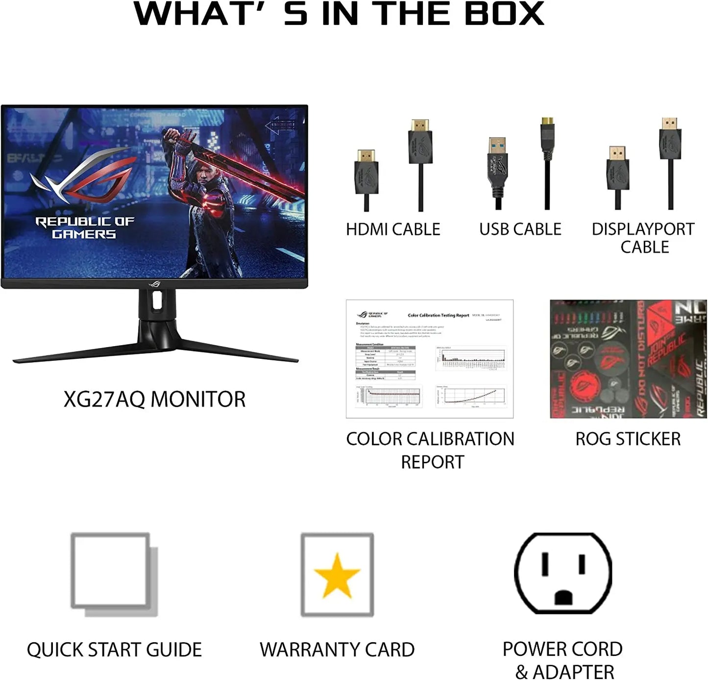 ASUS ROG Strix XG27AQ 27” Gaming Monitor, 1440P WQHD (2560 X 1440), Fast IPS, 170Hz, 1Ms, G-SYNC, Extreme Low Motion Blur Sync, Eye Care, HDMI Displayport USB 3.0 Hub, HDR™ 400