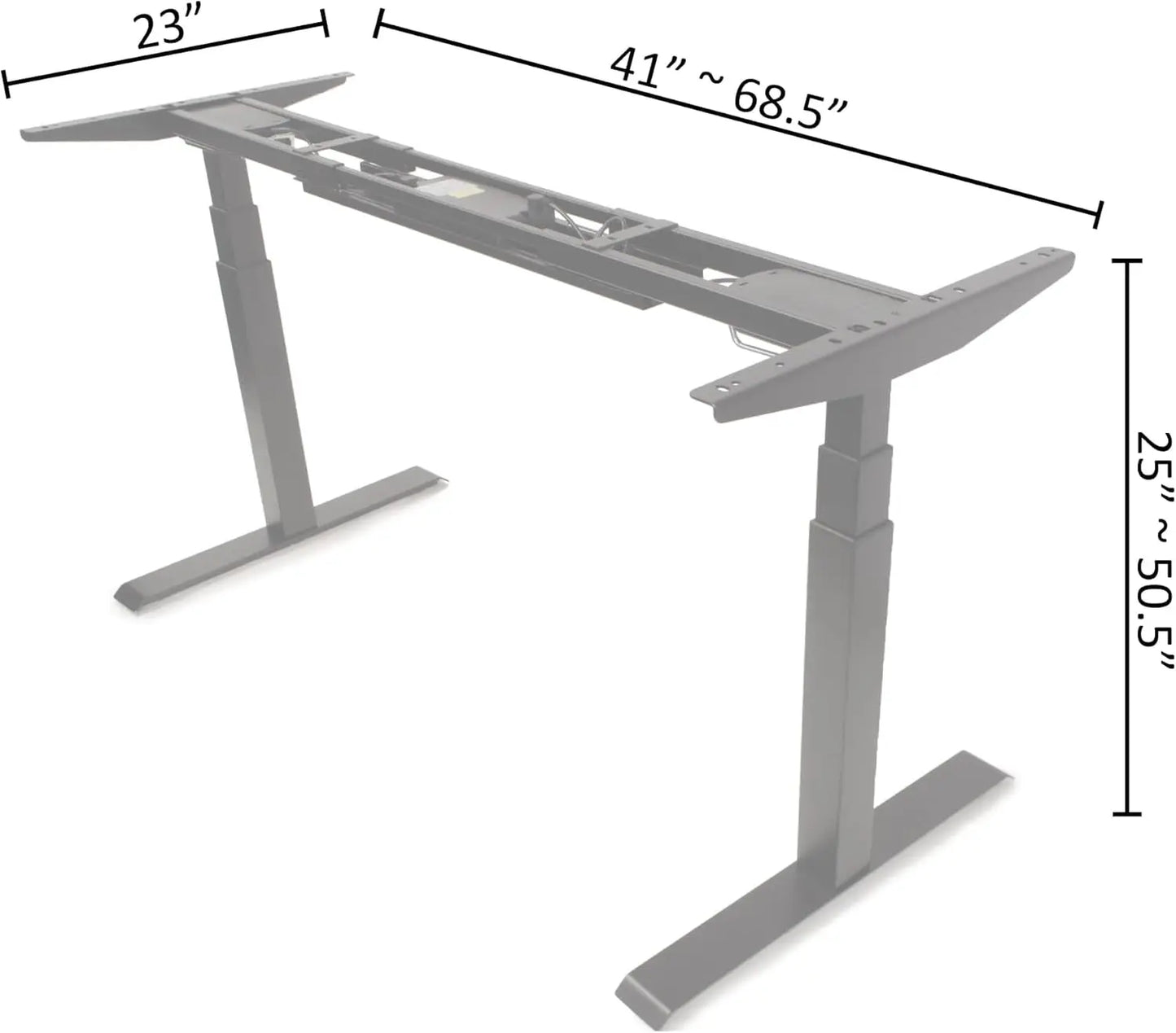 Apexdesk K Series Adjustable Desk Legs High Low Range 3 Stage with Dual Motor Legs Electric Adjustable Standing Desk Frame for Home, Office, Gaming Width and Height Adjustable (Black Desk Frame Only)