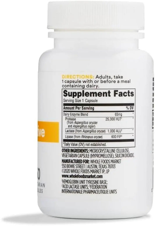 365 by Whole Foods Market, Dairy Digestive Enzymes, 60 Count
