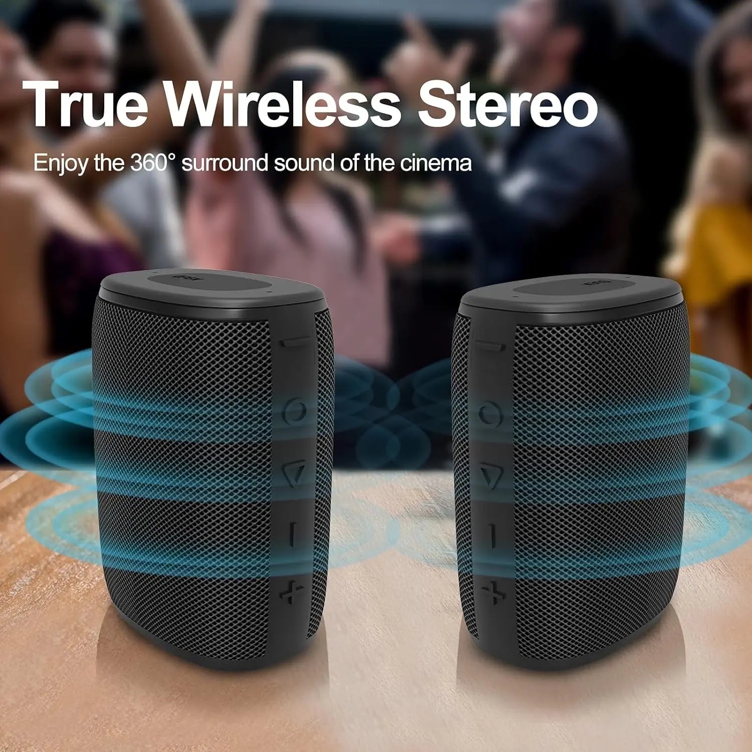 Hadisala H3 Portable Wireless Speaker - Bluetooth 5.0 with Rich Bass HD Stereo Sound, IPX7 Waterproof, 15H Playtime, USB-C Charge, Shower Speaker, TWS Pairing for Home, Outdoors, Travel