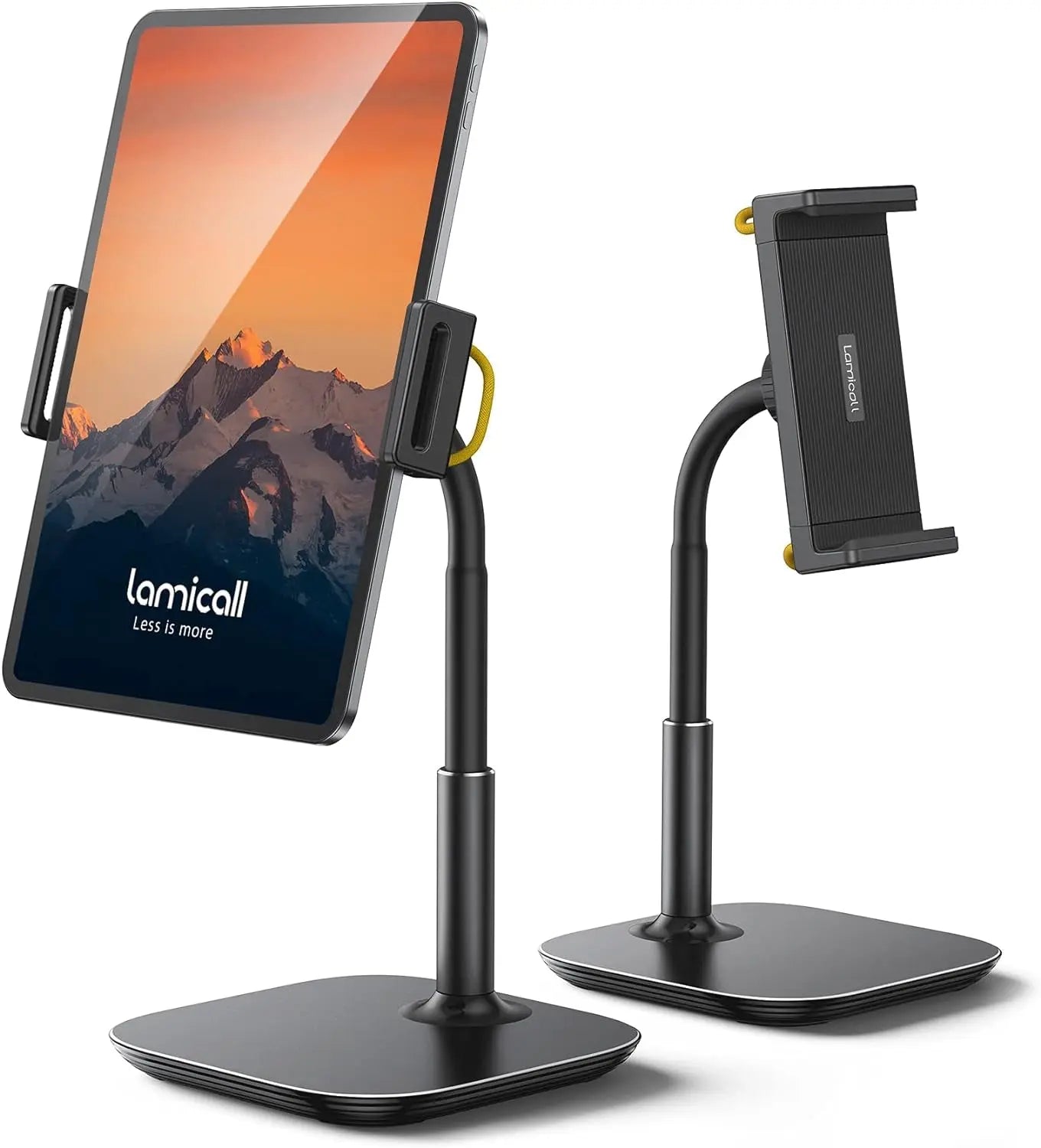 Lamicall Tablet Stand Holder, Gooseneck Tablet Mount - 2.5Lb Heavy Duty Base Adjustable Desktop Stand with 360 Degree Rotating for 4.7-13" Tablet, Ipad Pro 12.9 Air Mini, Fire, Kindle, Tabs, Black