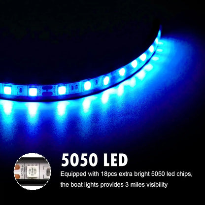 Obcursco LED Pontoon Boat Lights, IP67 Waterproof Interior and Deck Light for Night Fishing, Courtesy Lighting for Yachts, Bass Boats, and Jet Skis(Blue, 3.5W)
