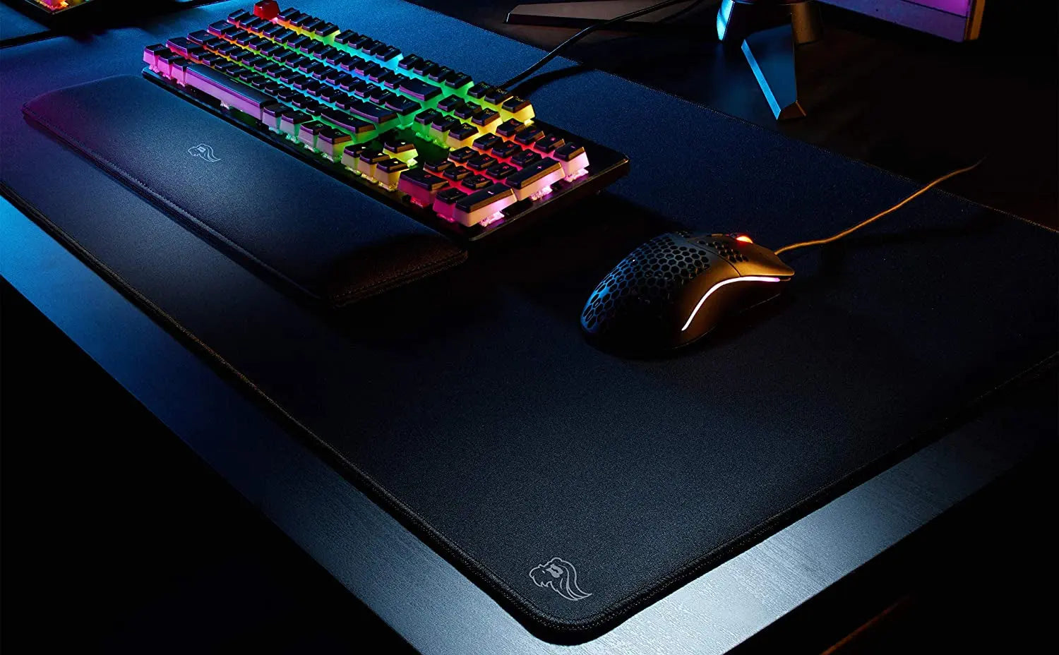 Glorious XXL Extended Gaming Mouse Mat/Pad - Stealth Edition - Large, Wide (XXL Extended) Black Cloth Mousepad, Stitched Edges | 18"X36" (G-Xxl-Stealth)