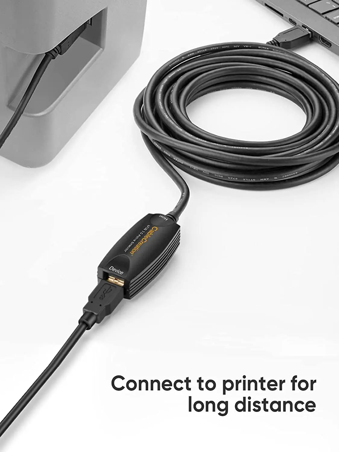 Cablecreation Active USB 3.0 Extension Cable, 5 M USB Male to Female Cable with Signal Amplification Compatible with Oculus Rift/Quest/Quest 2 Vr/Link, Valve Index VR, Xbox One, Printers Etc. Black