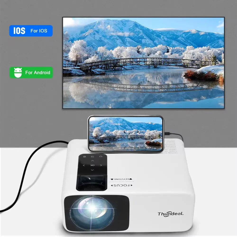 Thundeal Full HD Projector 1080P 2K 4K Video LED 3D Portable Projector Td93Pro Mini Wifi Android Home Theater TD93 Pro Beamer