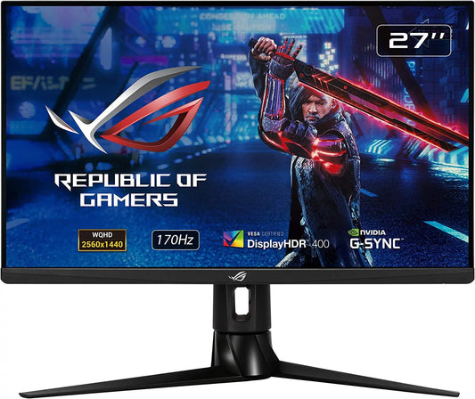 ASUS ROG Strix XG27AQ 27” Gaming Monitor, 1440P WQHD (2560 X 1440), Fast IPS, 170Hz, 1Ms, G-SYNC, Extreme Low Motion Blur Sync, Eye Care, HDMI Displayport USB 3.0 Hub, HDR™ 400