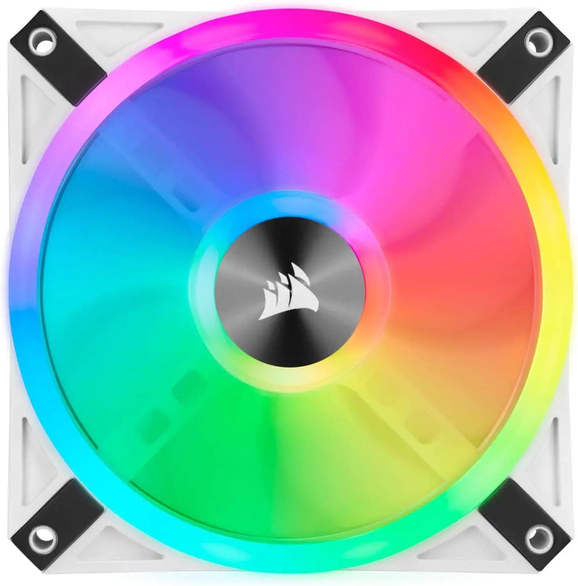 Corsair QL Series, Icue QL120 RGB, 120Mm RGB LED PWM White Fan, Single Fan