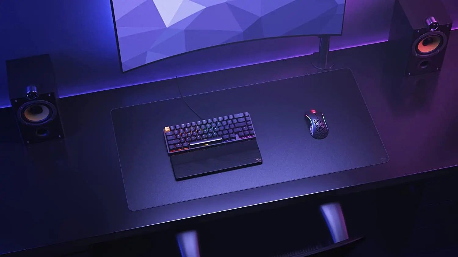 Glorious XXL Extended Gaming Mouse Mat/Pad - Stealth Edition - Large, Wide (XXL Extended) Black Cloth Mousepad, Stitched Edges | 18"X36" (G-Xxl-Stealth)