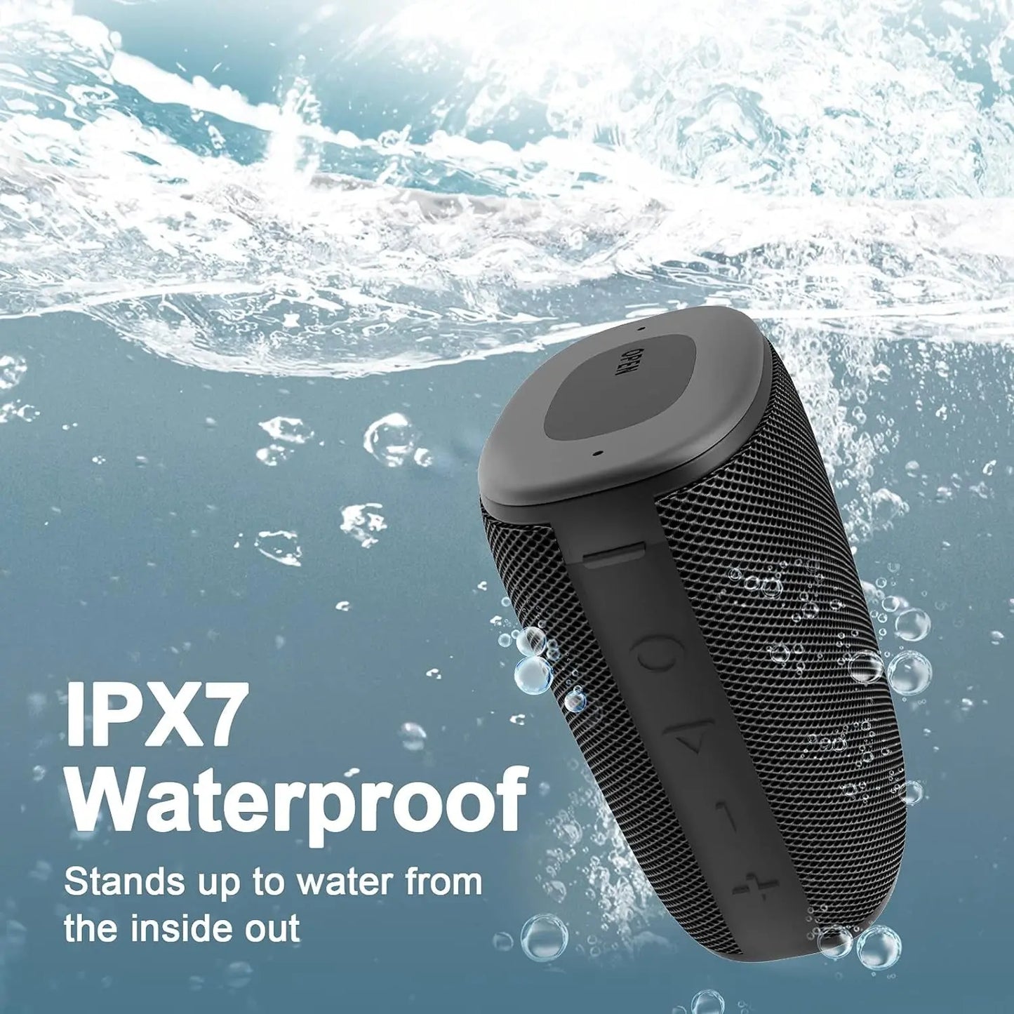 Hadisala H3 Portable Wireless Speaker - Bluetooth 5.0 with Rich Bass HD Stereo Sound, IPX7 Waterproof, 15H Playtime, USB-C Charge, Shower Speaker, TWS Pairing for Home, Outdoors, Travel