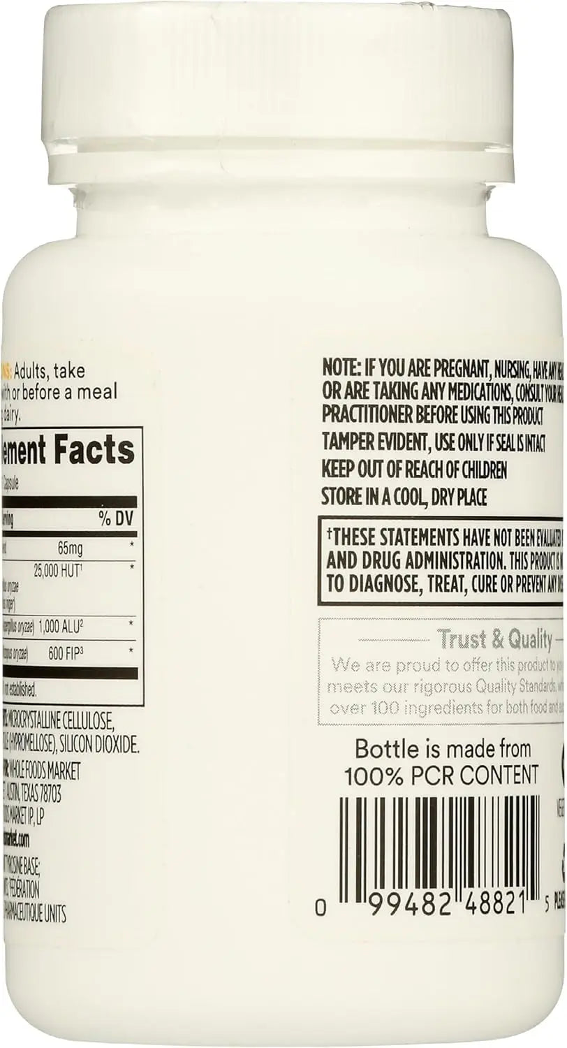 365 by Whole Foods Market, Dairy Digestive Enzymes, 60 Count (Pack of 2)
