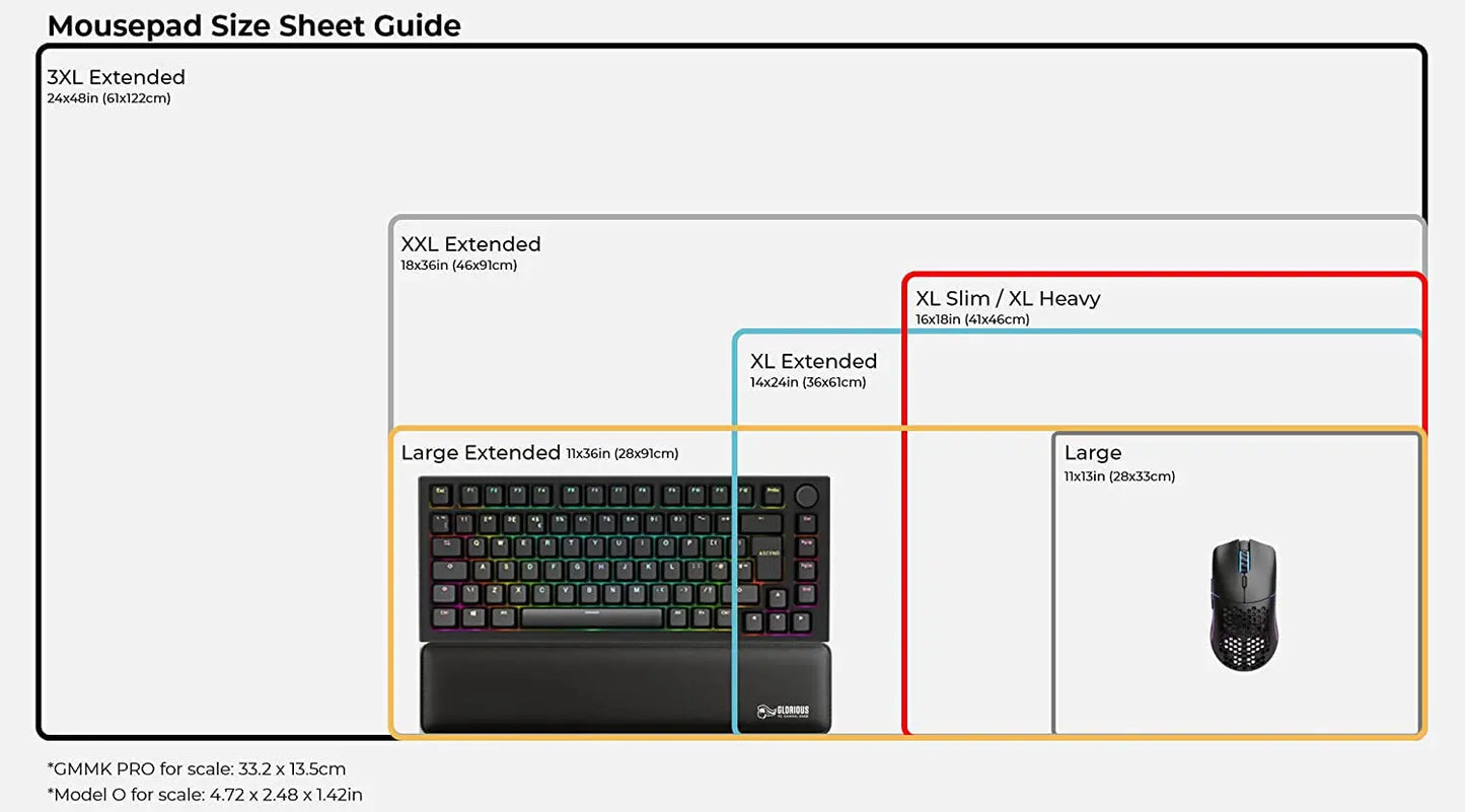 Glorious XXL Extended Gaming Mouse Mat/Pad - Stealth Edition - Large, Wide (XXL Extended) Black Cloth Mousepad, Stitched Edges | 18"X36" (G-Xxl-Stealth)