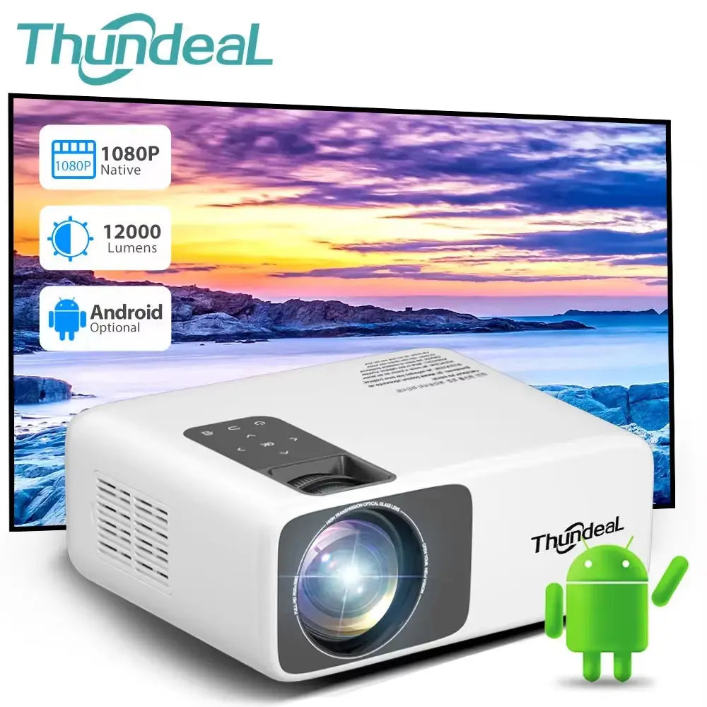 Thundeal Full HD Projector 1080P 2K 4K Video LED 3D Portable Projector Td93Pro Mini Wifi Android Home Theater TD93 Pro Beamer
