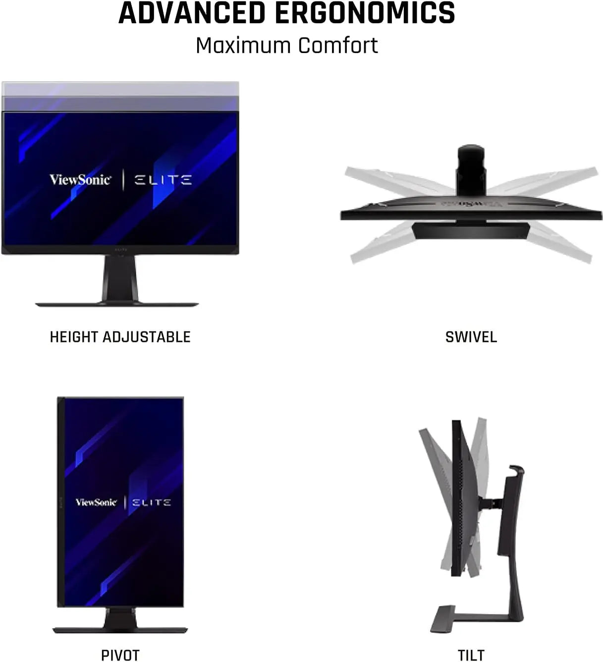 Viewsonic ELITE XG270 27 Inch 1080P 1Ms 240Hz IPS Gaming Monitor with GSYNC Compatible, Advanced RGB Lighting and Advanced Ergonomics for Esports