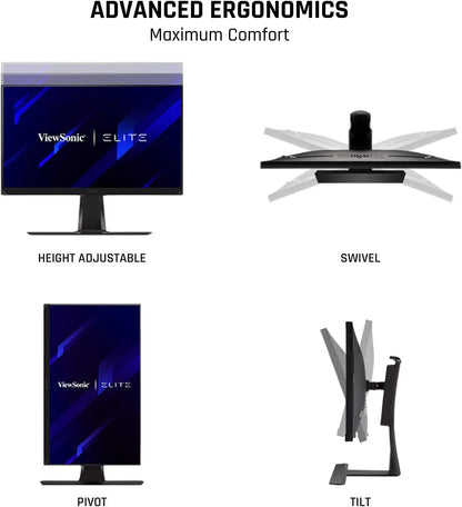 Viewsonic ELITE XG270 27 Inch 1080P 1Ms 240Hz IPS Gaming Monitor with GSYNC Compatible, Advanced RGB Lighting and Advanced Ergonomics for Esports