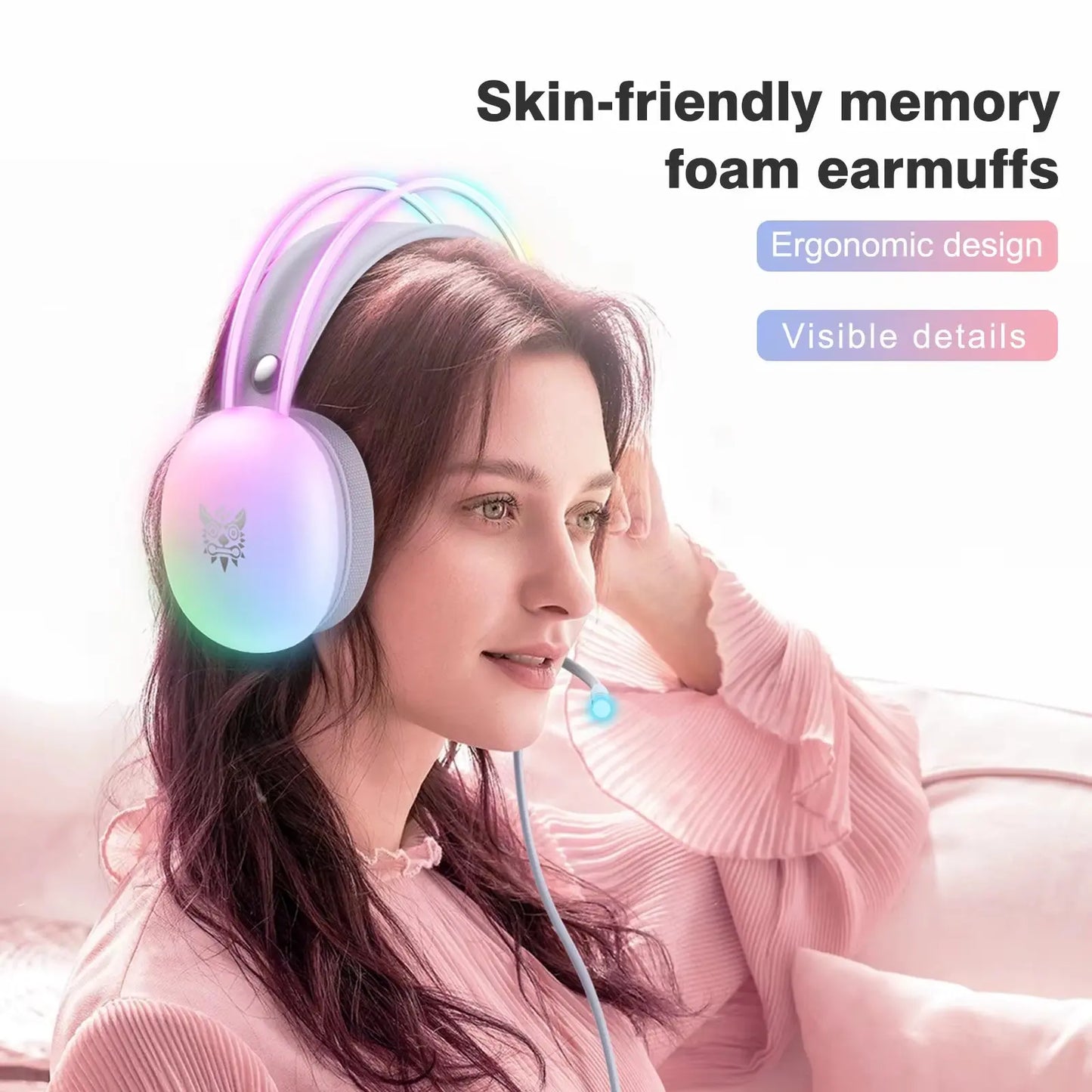 ONIKUMA Gaming Headset Esports Package New FULL RGB Light Design Headphones with Mic Headphone for PC Gamer