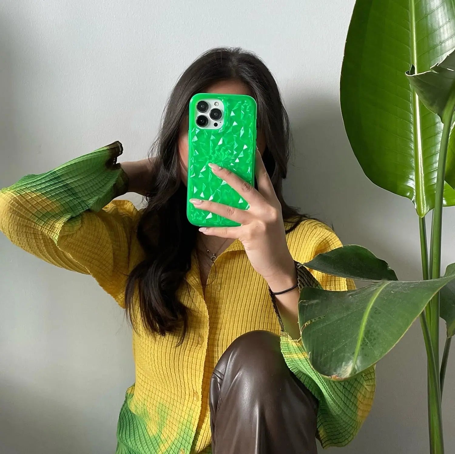 FELONY CASE Iphone 13 Pro Max Case - Green Kaleidoscope Phone Cover - Anti-Scratch, Tough and Durable, 360° Shockproof Protective Case Designed for Apple Iphone 13 Pro Max